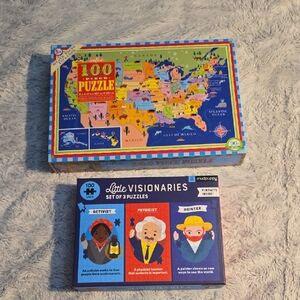 Eeboo 100 Piece Usa State Puzzle, Mudpuppy Little Visionaries Puzzles